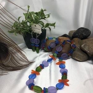 Three piece recycle beading jewelry handmade sets